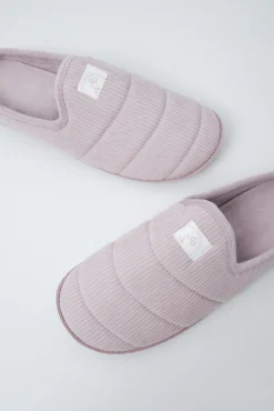 Chinelos de quarto com sola acolchoada rosa