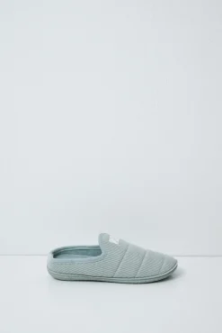 Chinelos de quarto com sola acolchoada verde