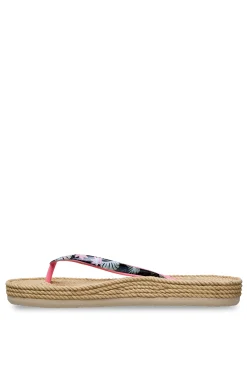 Chinelo tira tropical de ráfia
