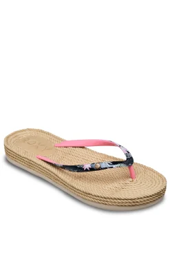 Chinelo tira tropical de ráfia