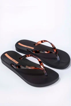 Chinelo tradicional de tiras com estampado animal