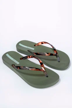 Chinelo tradicional de tiras com estampado animal