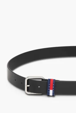 Cinto preto Tommy Jeans com fivela de metal