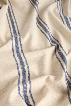 Colcha com riscas tecidas azul Bari 240x260