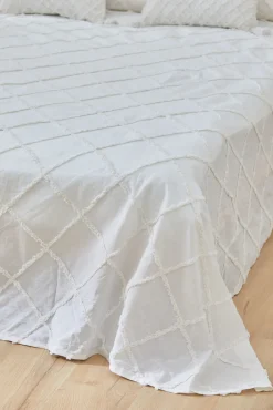 Colcha com tufting branco Royal 270x280