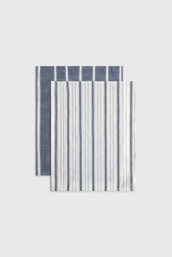 Conjunto de panos de algodão às riscas