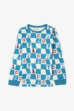 Conjunto de pijama de manga manga com estampado de dinossauro Chess Time para meninos
