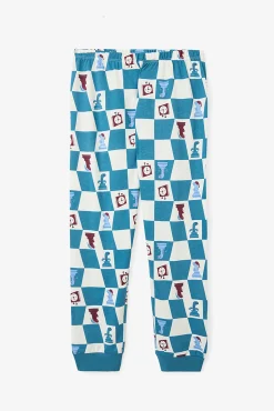Conjunto de pijama de manga manga com estampado de dinossauro Chess Time para meninos