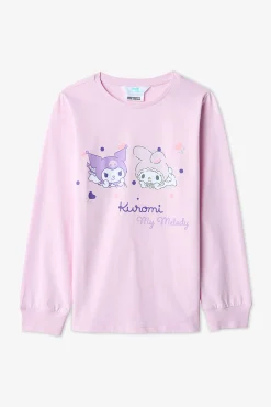 Conjunto de pijama estampado Kuromi para meninas