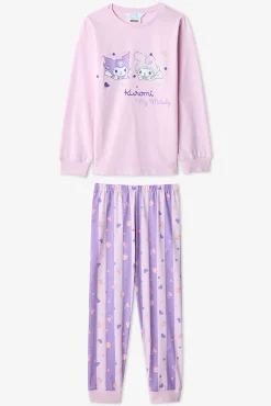 Conjunto de pijama estampado Kuromi para meninas