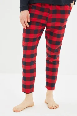 Conjunto de pijama xadrez multicolorido