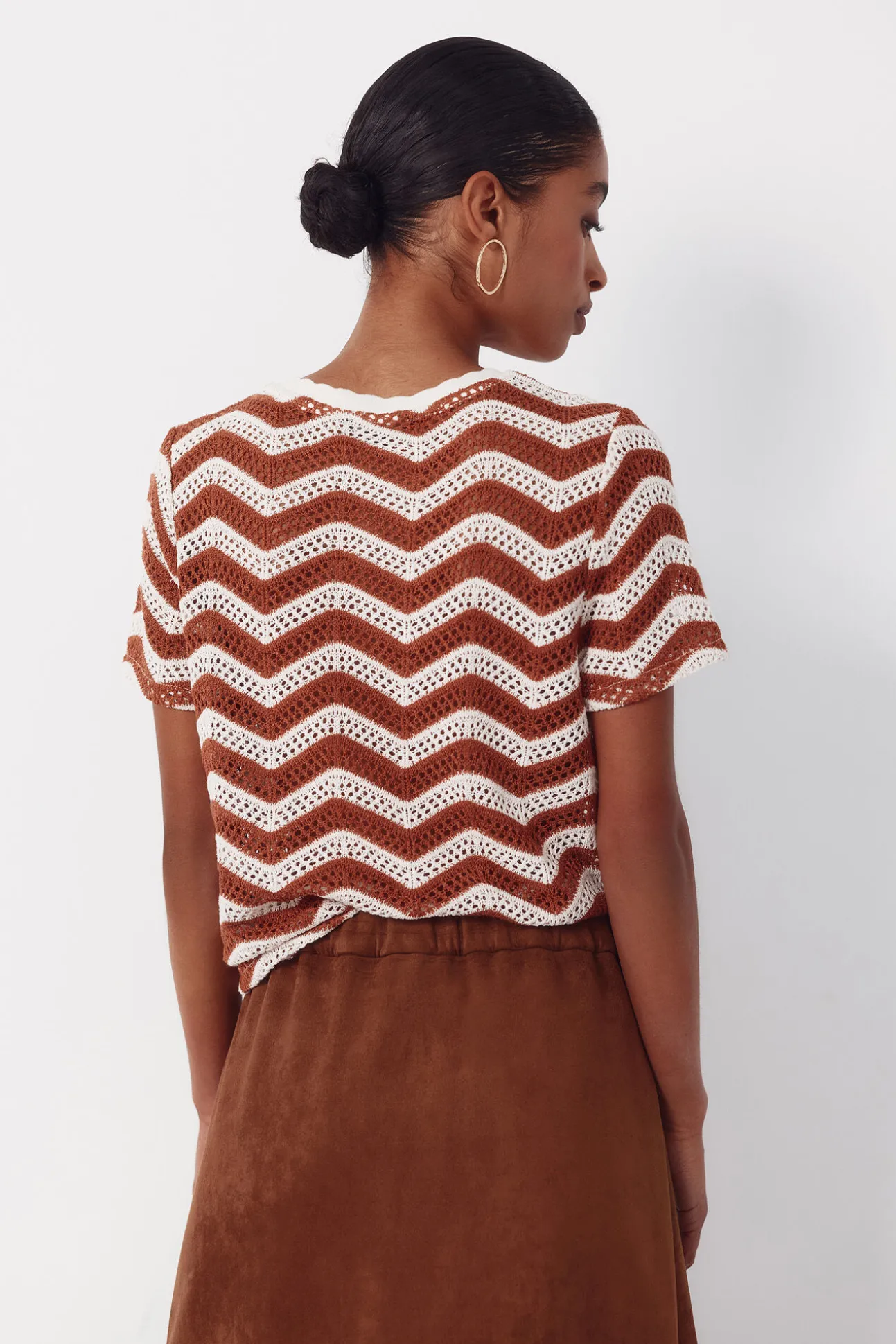 Crochet superior em zigue-zague