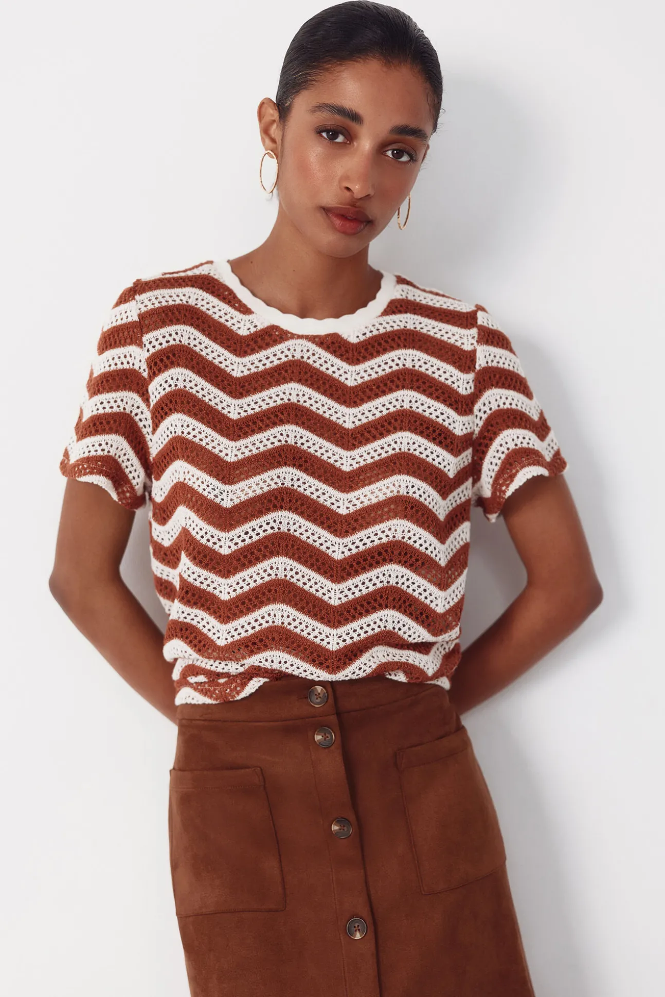Crochet superior em zigue-zague