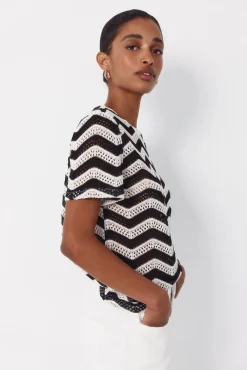 Crochet superior em zigue-zague