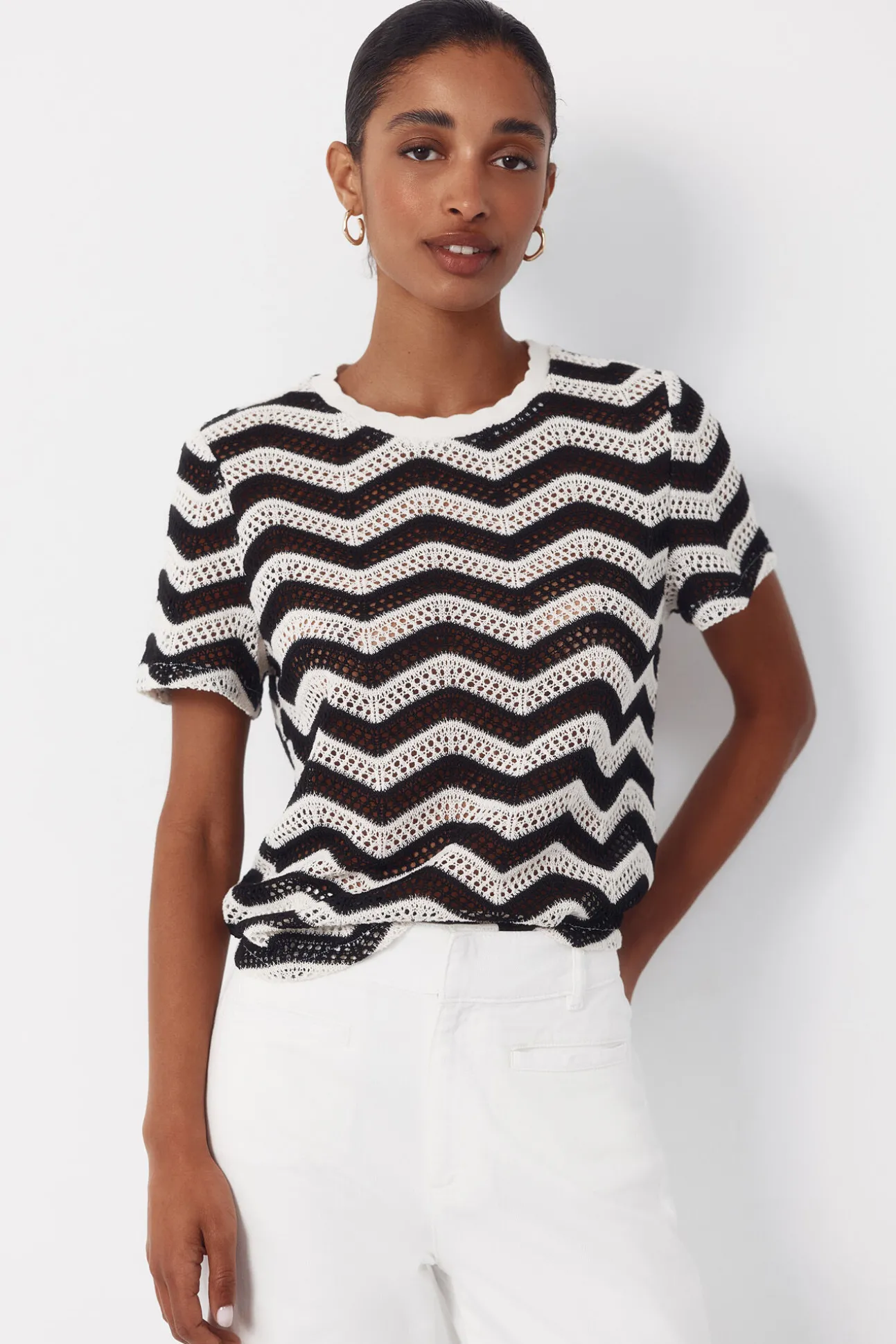 Crochet superior em zigue-zague