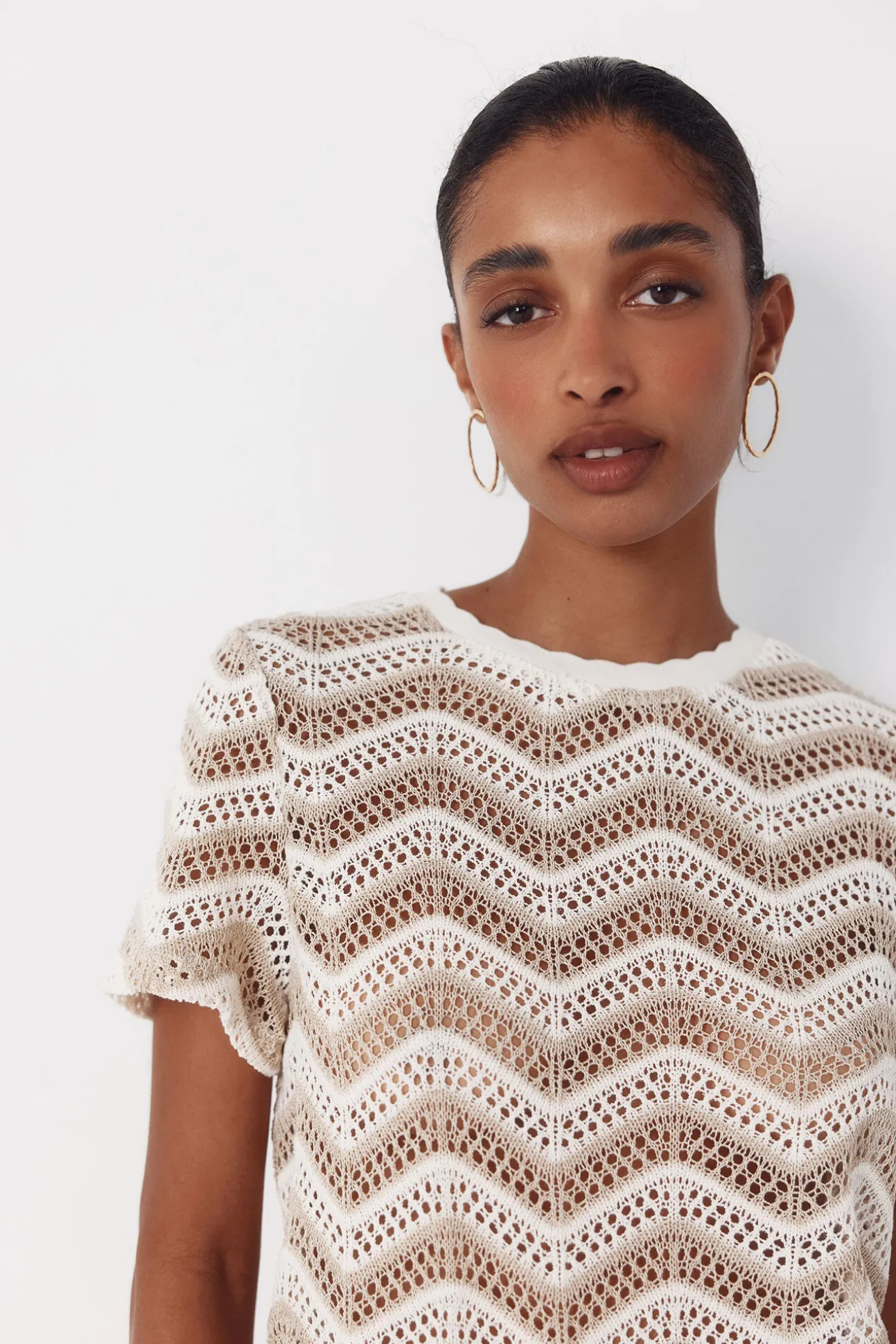Crochet superior em zigue-zague