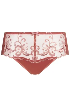 Cueca alta bordado floral acetinada