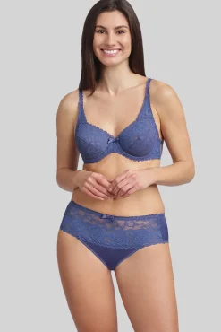 Cueca alta bordado floral acetinada