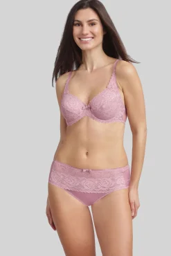 Cueca alta bordado floral acetinada