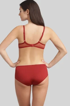 Cueca alta bordado floral acetinada