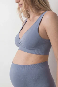 Cueca alta maternity azul