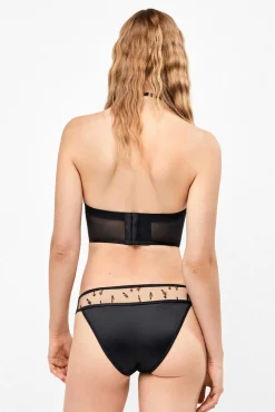 Cueca bordada em tule e cetim