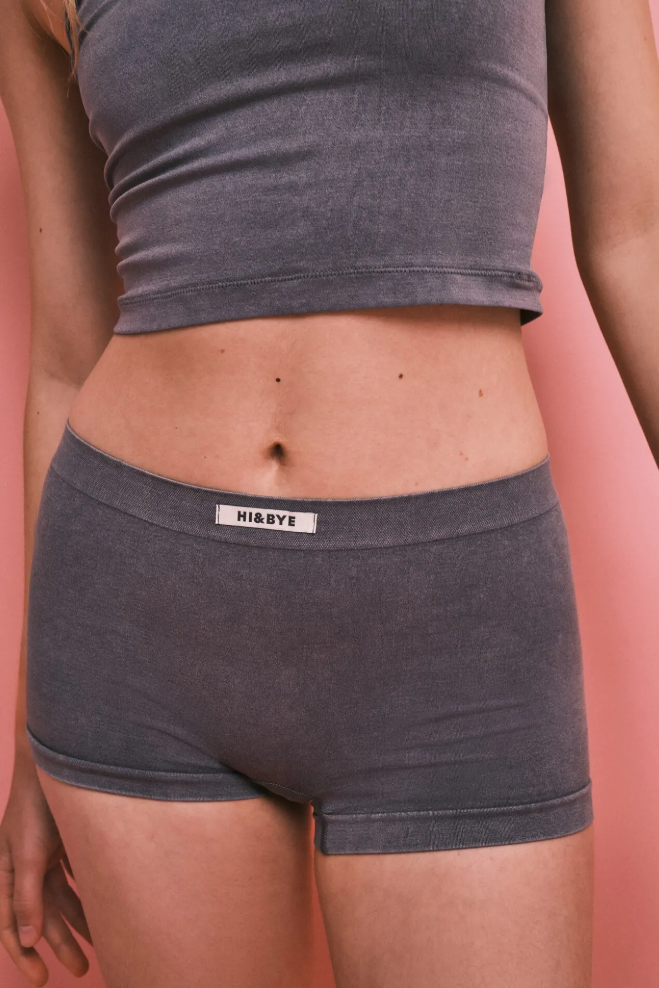 Cueca boxer seamless logo cinza