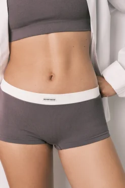 Cueca boxer sem costura canelada roxa