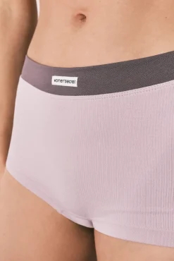 Cueca boxer sem costura canelada lilás