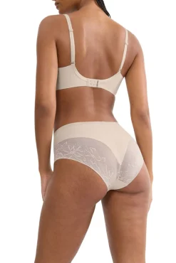 Cueca cintura alta em renda e microfibra