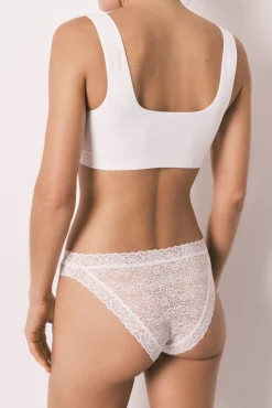 Cueca clássica de renda estampado animal verde