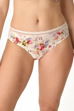Cueca clássica floral em microfibra