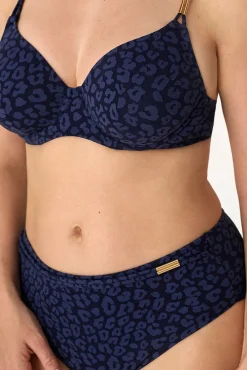 Cueca de biquíni alta estampado animal