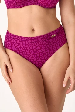 Cueca de biquíni alta estampado animal