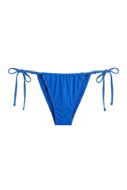 Cueca de biquíni brasileira cortina azul lurex