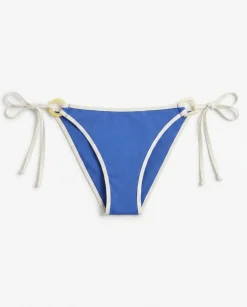 Cueca de biquíni brasileira de tiras azul semibrilhante