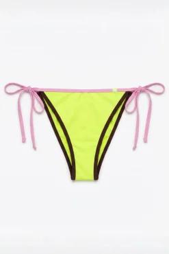 Cueca de biquíni brasileira de tiras amarela