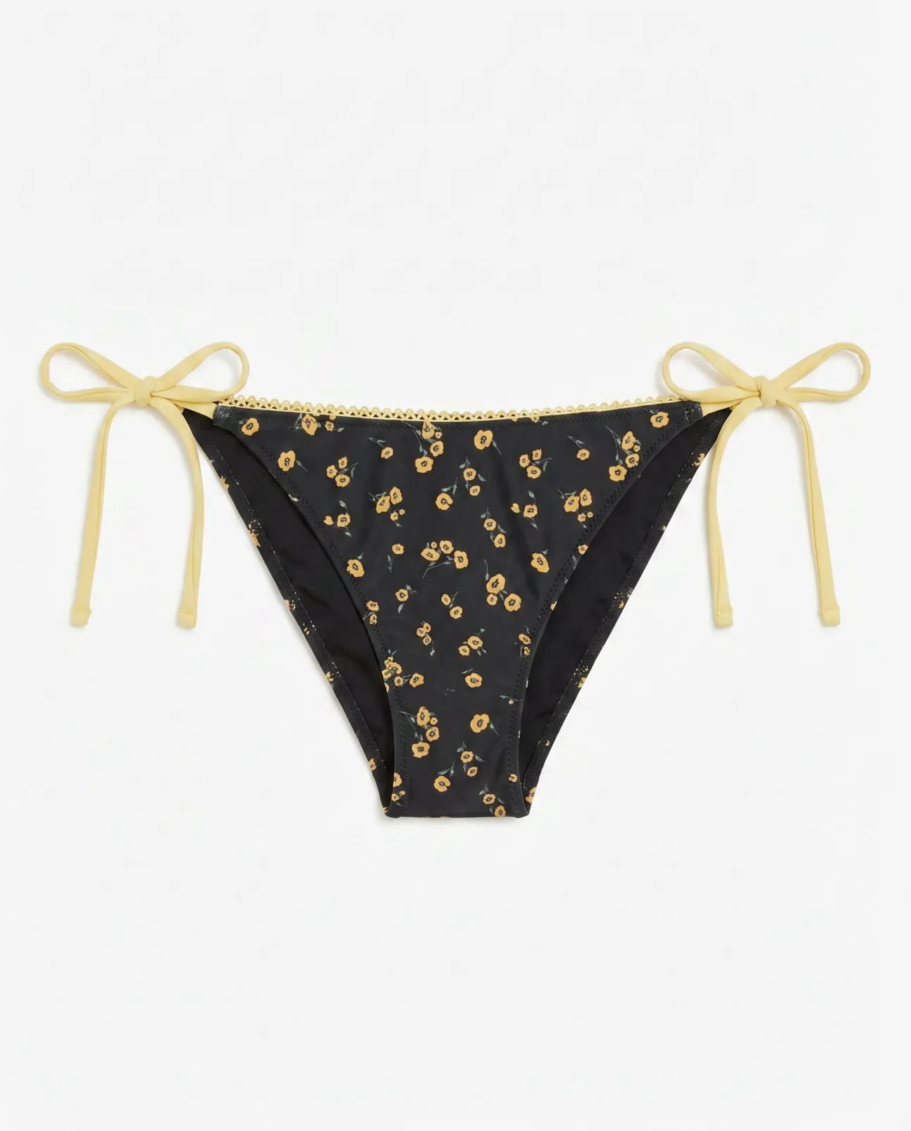 Cueca de biquíni brasileira efeito U mini flores