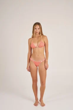Cueca de biquíni brasileira estampado vichy