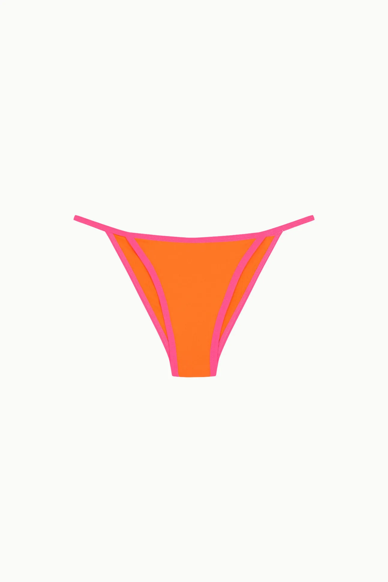 Cueca de biquíni clássica com debruns flúor