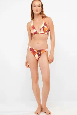 Cueca de biquíni clássica com estampado retro geométrico