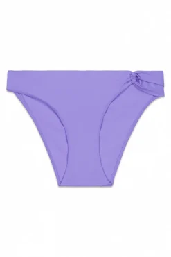 Cueca de biquíni clássica com torção lateral lilás