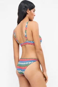 Cueca de biquíni clássica estampado zig zag