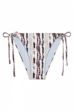 Cueca de biquíni clássica estampado tie dye castanho