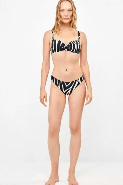 Cueca de biquíni estampada animal print zebra