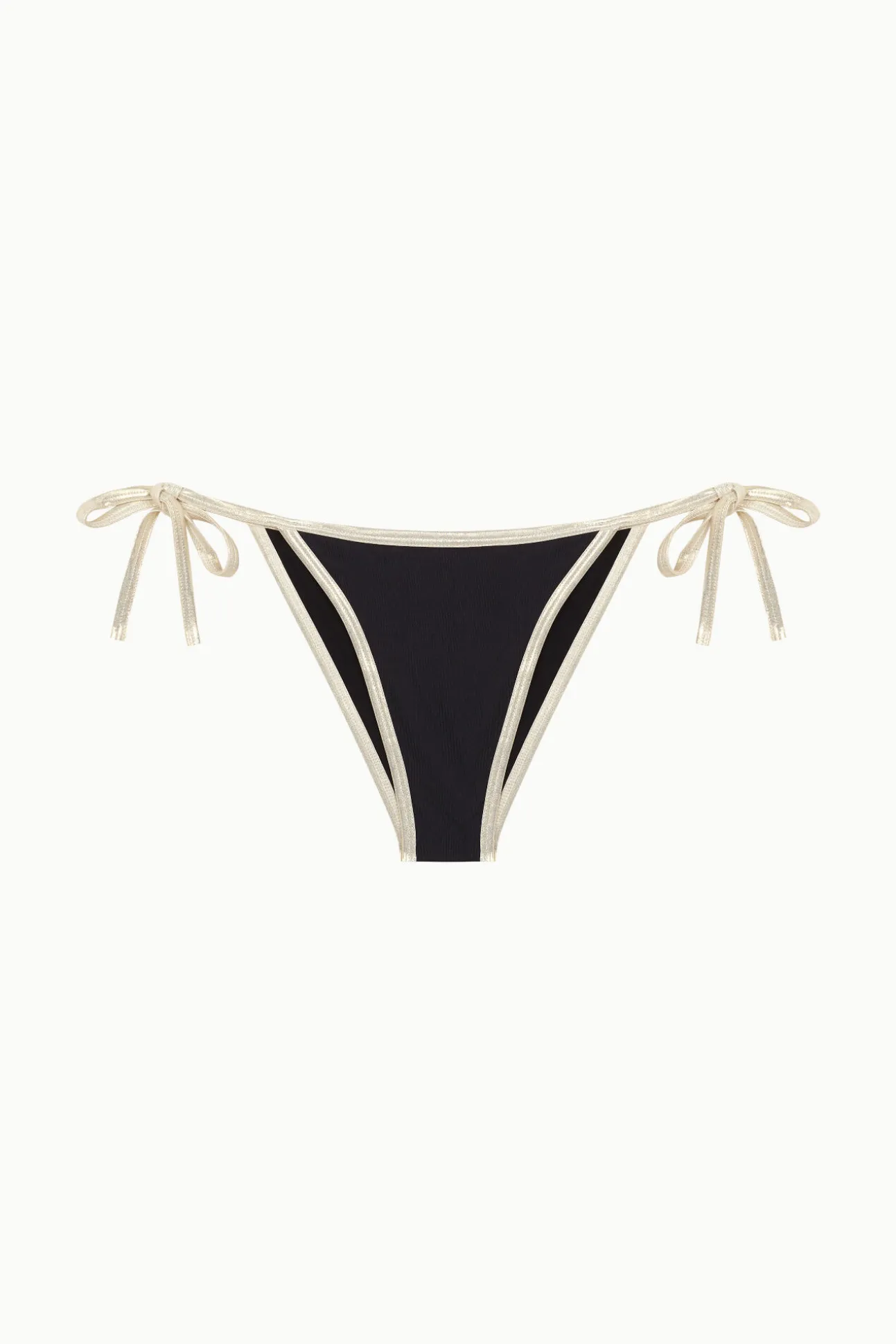 Cueca de biquíni laços clássica com debruns de brilho