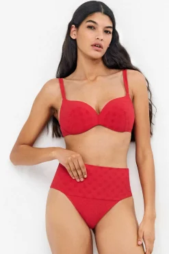Cueca de biquíni multiposição jacquard bolinhas