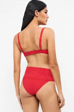 Cueca de biquíni multiposição jacquard bolinhas