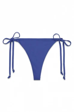 Cueca de biquíni tanga com tiras azul