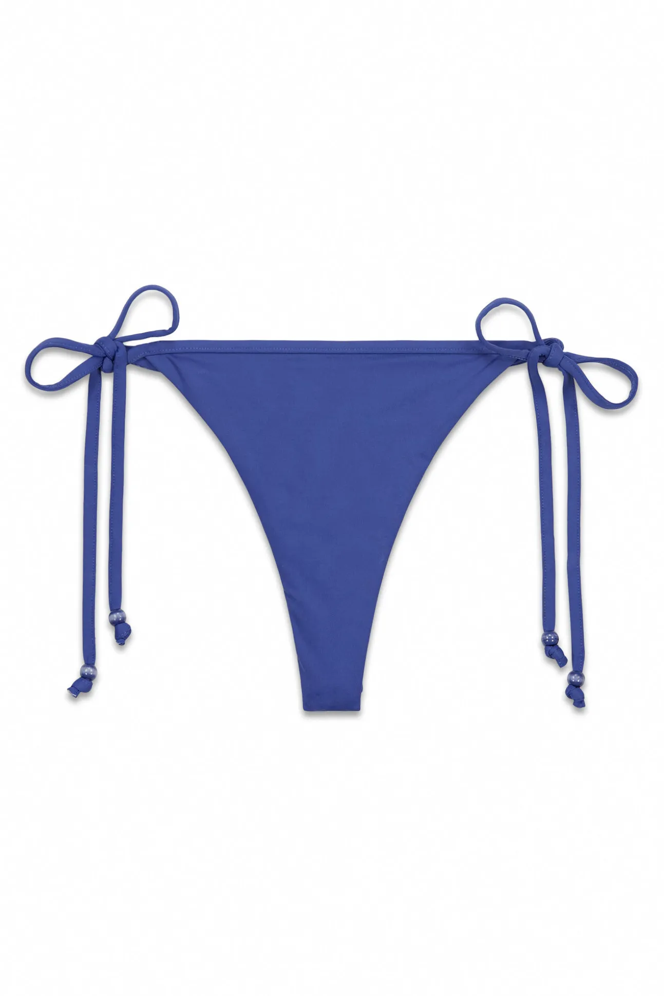 Cueca de biquíni tanga com tiras azul